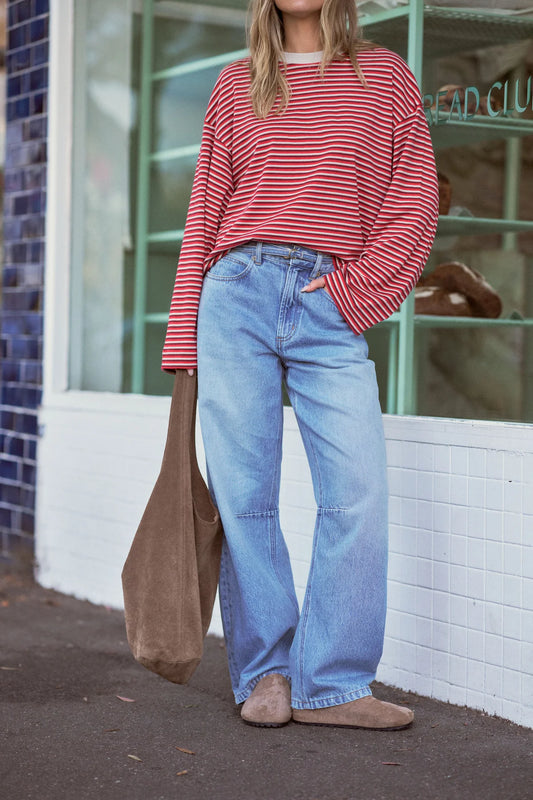 90S Barrel Jean - Vintage Blue
