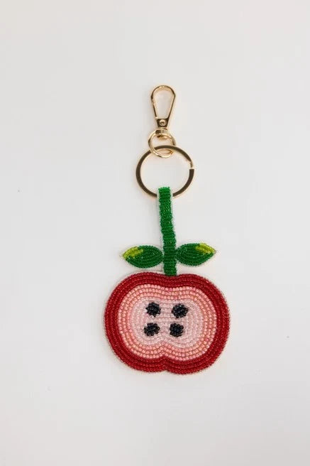 Apple Beaded Keyring