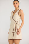 Emrys Wrap Dress - Natural with Chocolate