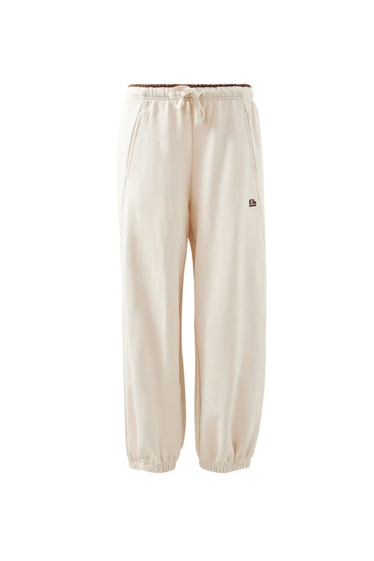 Bowie Barrel Leg Trackpant -Buff Contrast Chocolate Band