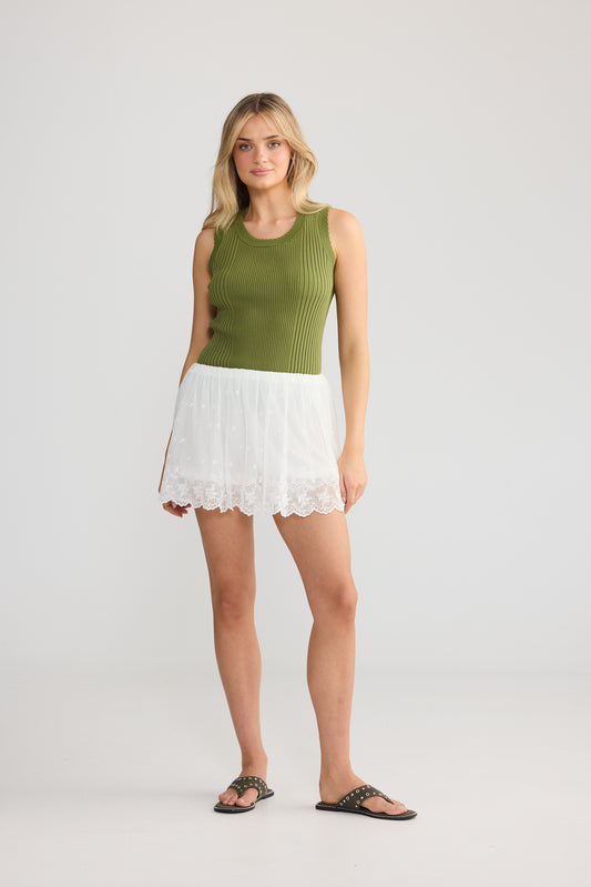 Agnes Lace Skort - Ivory