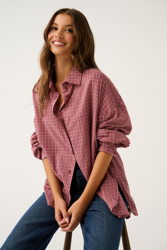 Darby Shirt - Mulberry Check