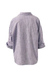 Miya Shirt - Burgundy Blue Small Stripe