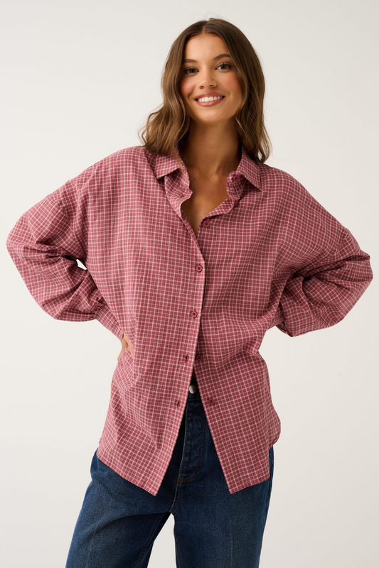 Darby Shirt - Mulberry Check